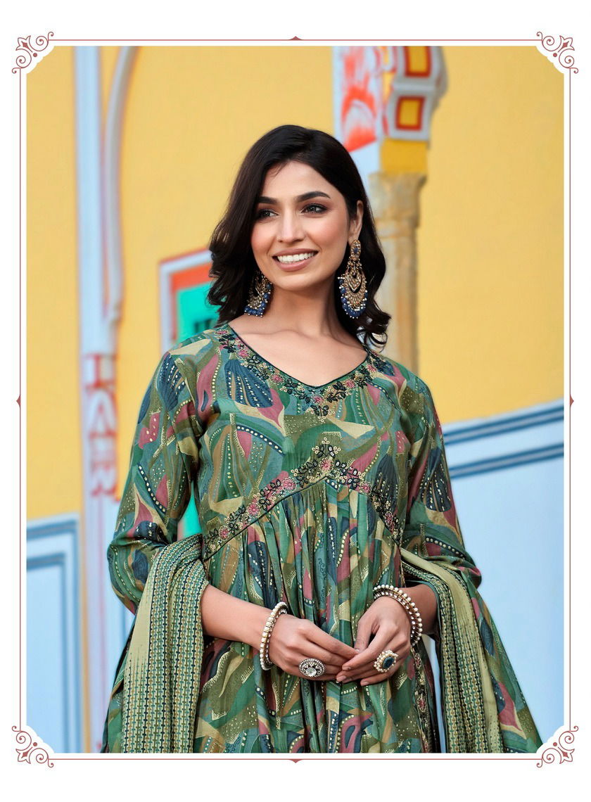 Alia Vol 5 By Radhika Alia Cut Kurti With Bottom Dupatta Catalog